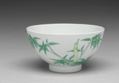 图片[2]-Teacup in doucai enamels with green bamboos decor, Qing dynasty, Yongzheng reign (1723-1735)-China Archive